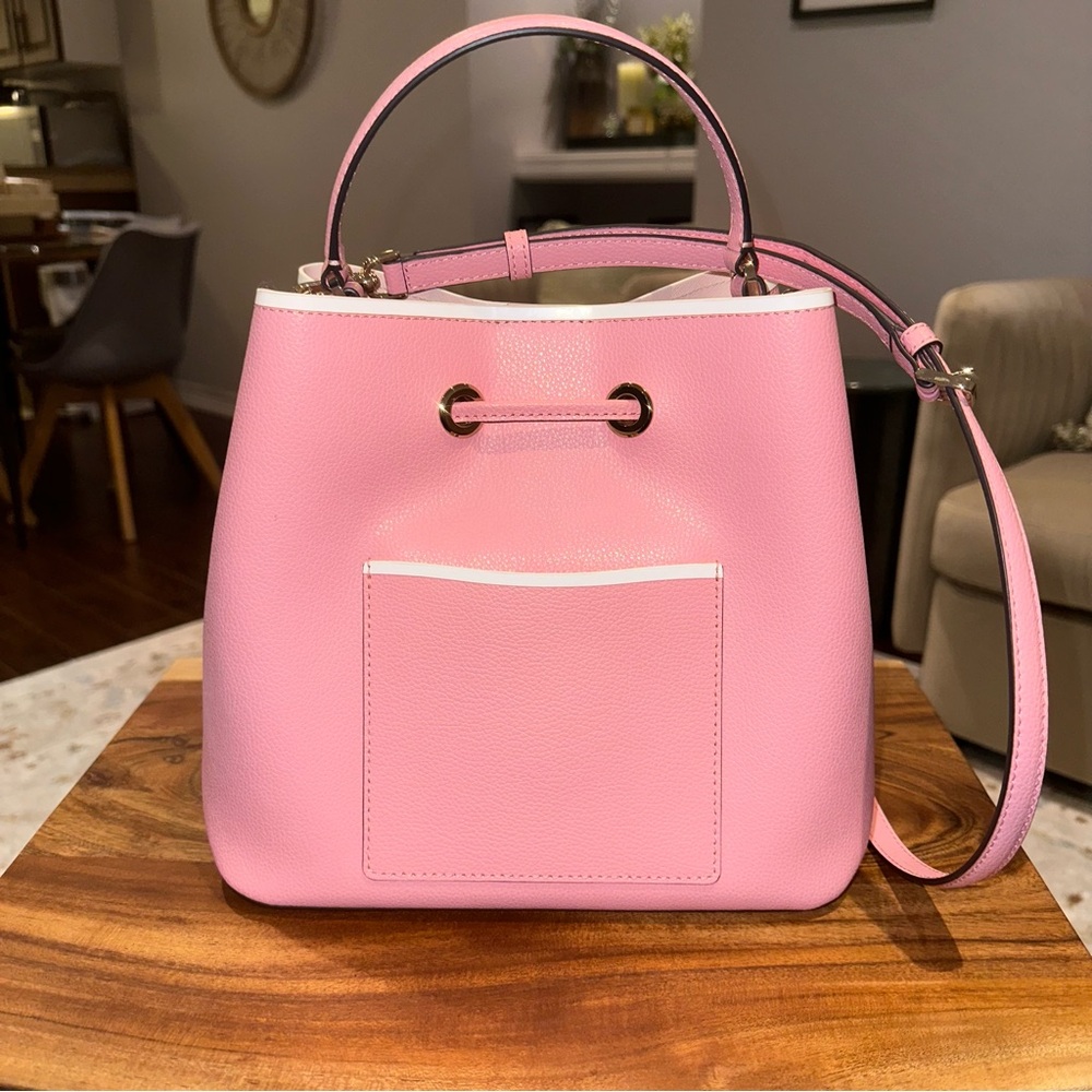 EUC Kate Spade Eva Large Bucket Bag Bright Carnation Pink - Picture 4 of 10